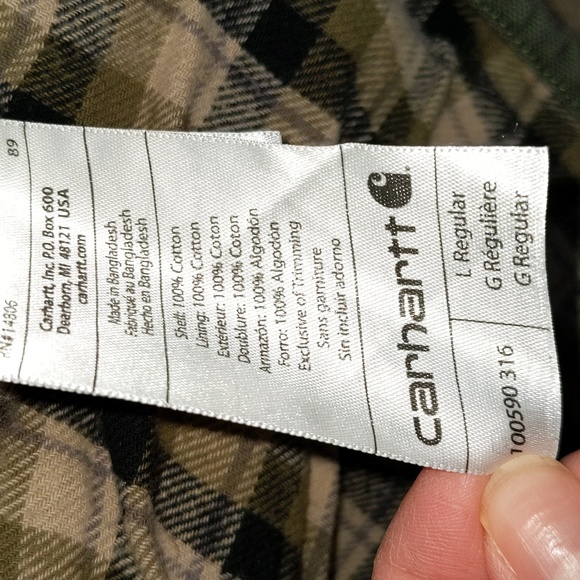 Carhartt Men's Size L Lined Snap Front Barn Chore Jacket Shacket Custom Logo - Picture 11 of 12